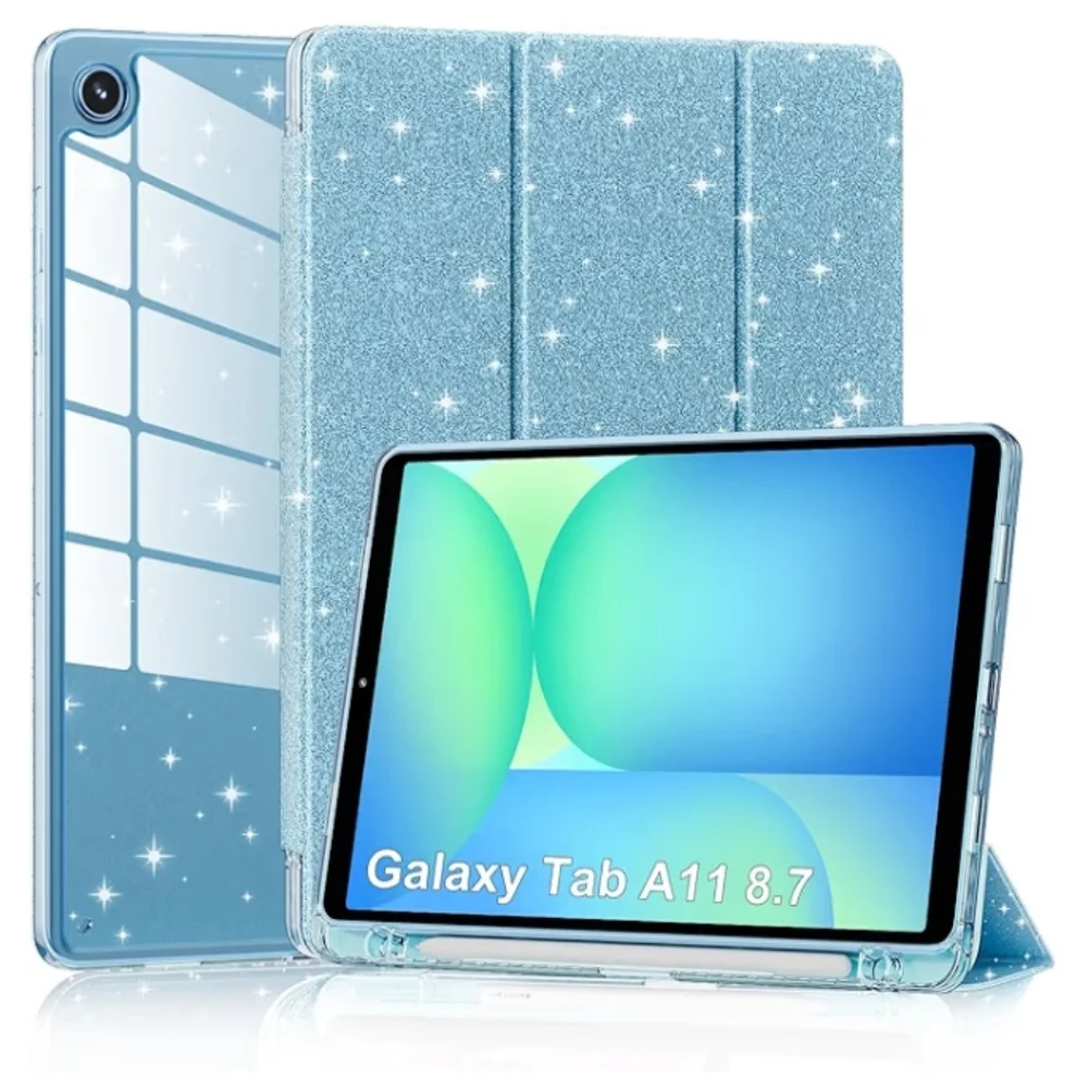 Sparkly Blue Glitter Case for Samsung Galaxy Tab A11 8.7